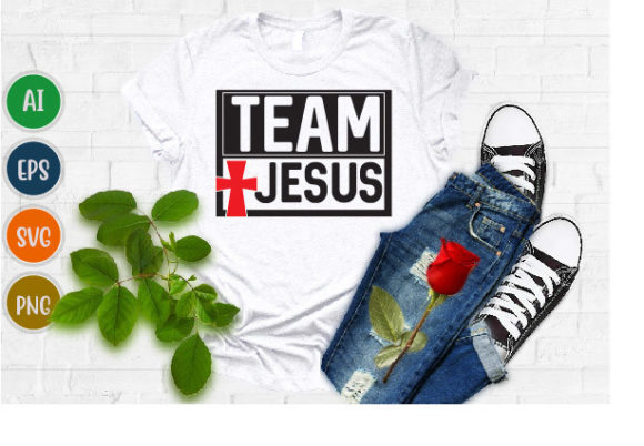 Team Jesus, Jesus Christ Graphic T Shirt: A Faith-Driven Design Asset