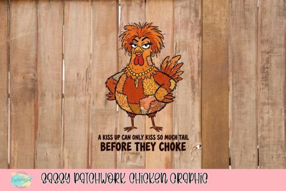 Unleash Edgy Humor with the Sassy Patchwork Chicken Graphic