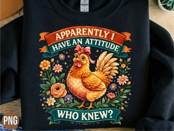 Unleash Your Creative Flair: The Funny Chicken Attitude Flower Graphic